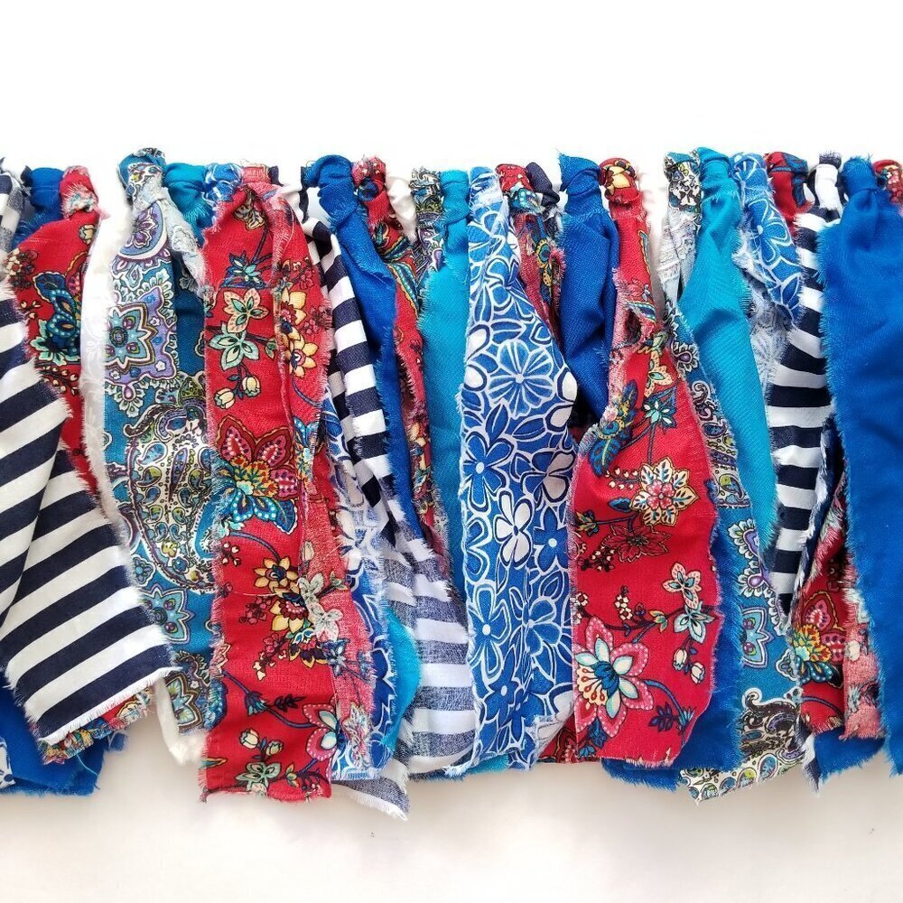 Patriotic Decor | Lake House Decor, Americana Fabric Banners, 4th of July | 7’